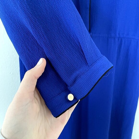 H&M Conscious royal blue 3/4 sleeve knee length v-neck dress women size 2 - Picture 4 of 6
